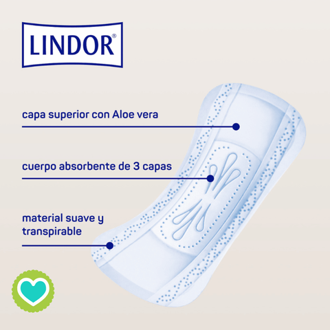 Image of Lindor Lady Pad 3 Gotas Normal 14 Unidades