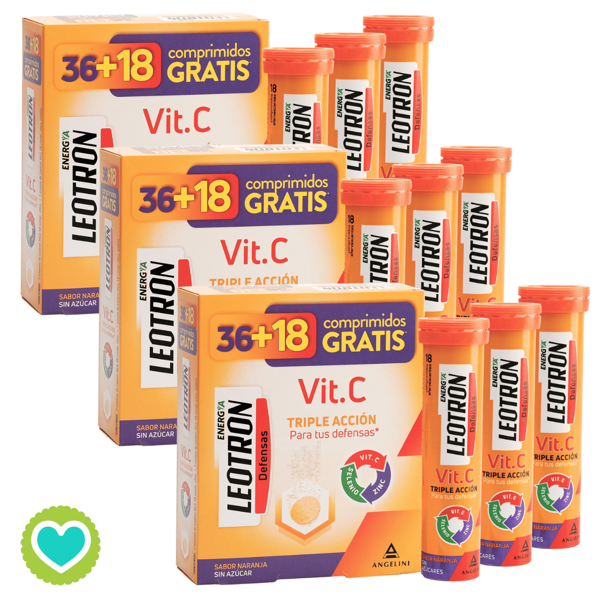 Leotron VItamina C Pack 3 x (36 +18 Comprimidos GRATIS)