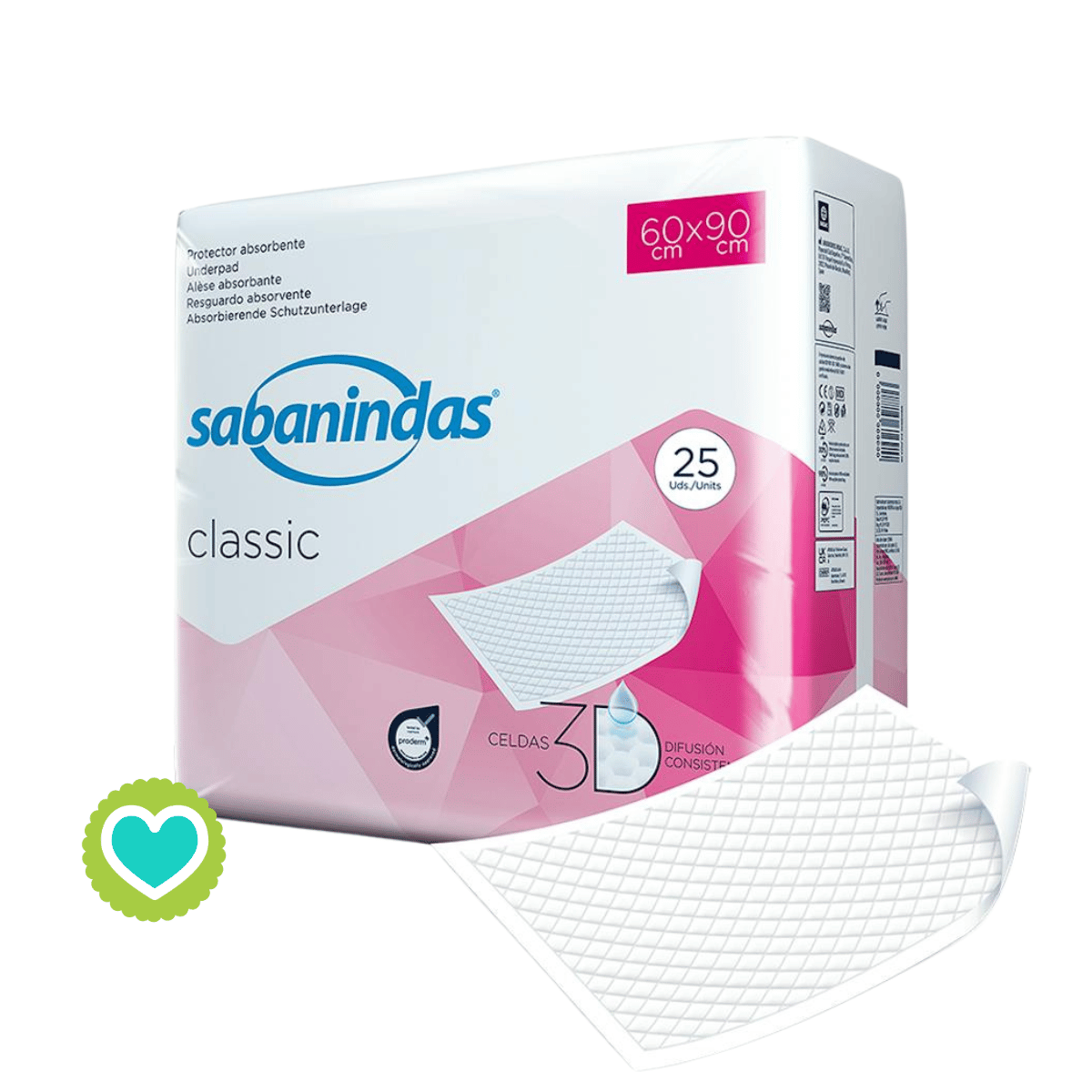 Sabanindas Normal Protector Cama Absorbente 60x90 25 Unidades
