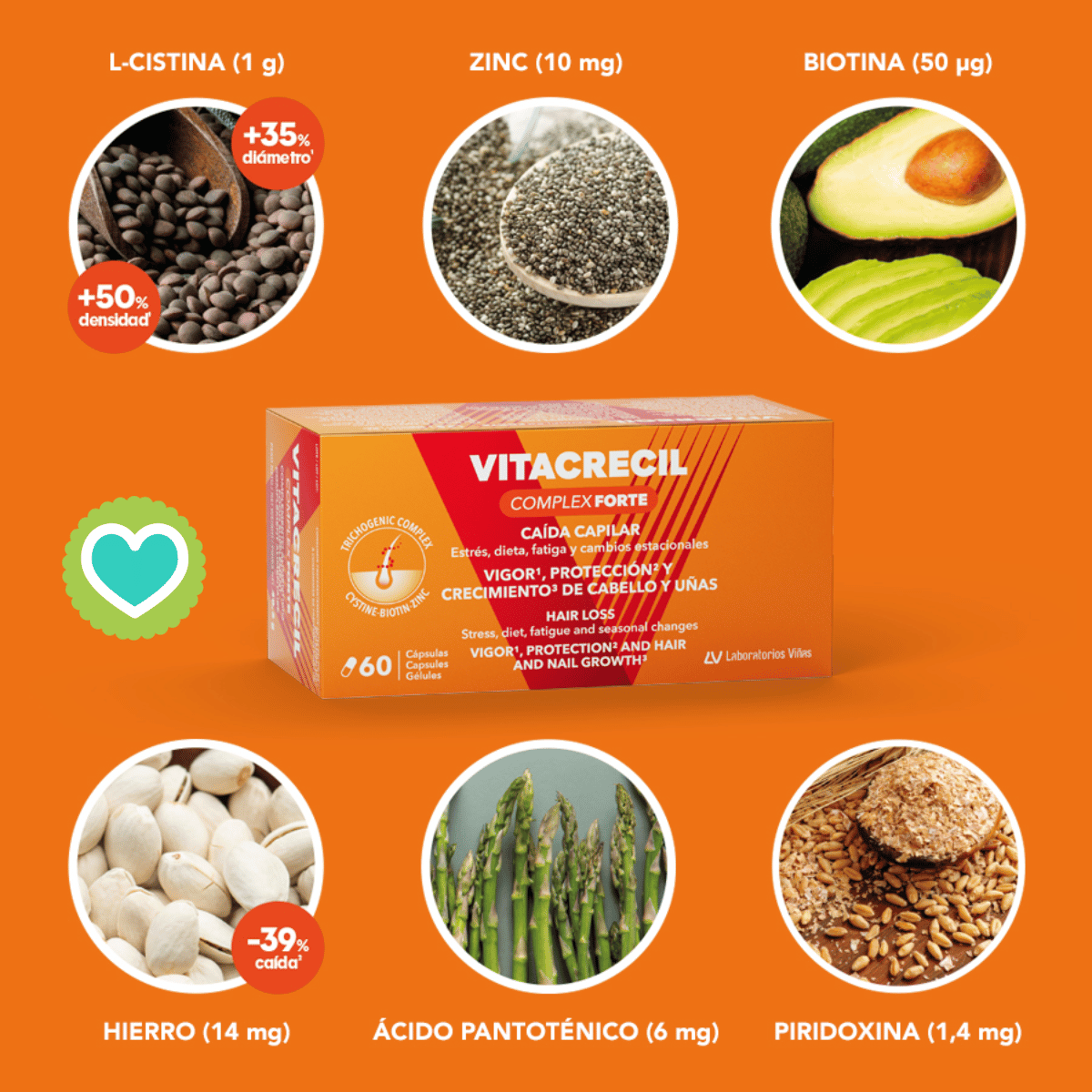 Vitacrecil Complex Forte 180 Cápsulas