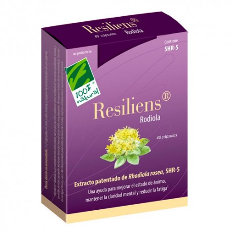 100% Natural Resiliens Rodiola 40 Cápsulas