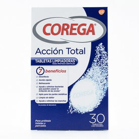 Corega Acción Total Tabletas Limpiadoras 30uds