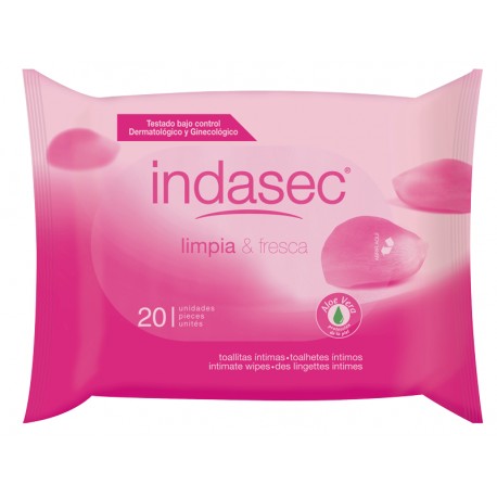 Indasec Toallitas Higiene Intima 20 Unidades
