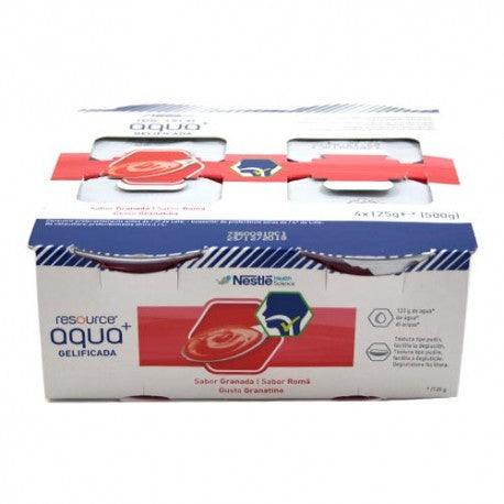 Nestle Resource Agua Gelificada Sabor Granada 4X125 gr