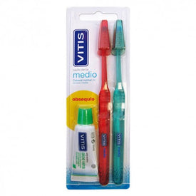 Pack Vitis Cepillo Medio 2 uds + Pasta Vitis 15m