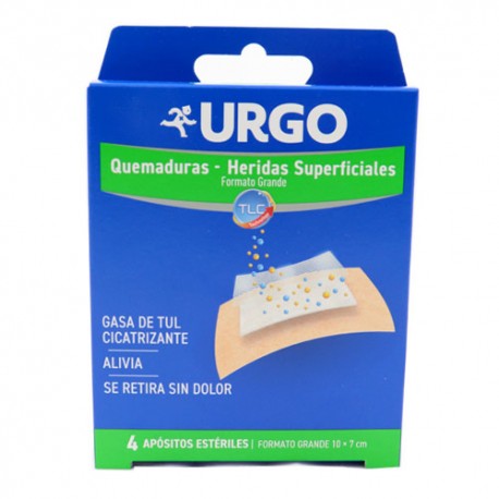 Urgo Quemaduras Y Heridas Superficiales Gasa De Tul Cicatrizante 4 Apositos