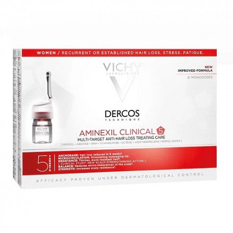 Vichy Dercos Aminexil Clinical 5 Mujer 21 monodosis