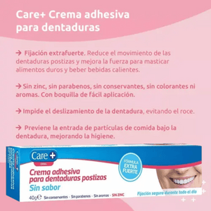 Care+ Crema Adhesiva Extrafuerte Sin sabor 40g