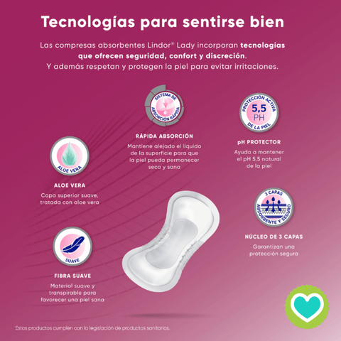 Image of Lindor Lady Pad 3 Gotas Normal 14 Unidades