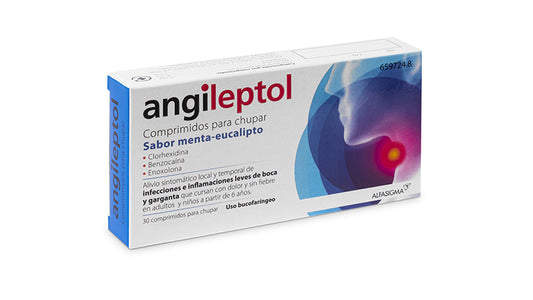 Angileptol 30 comprimidos para chupar Menta-Eucalipto
