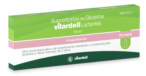 Supositorios Glicerina Vilardell Lactantes 0.92g 6 Supositorios Blister