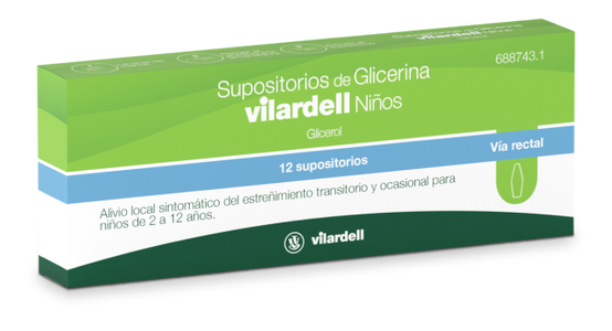 Supositorios Glicerina Vilardell Infantil 1.58g 12 Supositorios Blister
