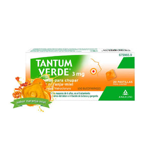 Tantum Verde 3mg 20 Pastillas Para Chupar Naranja-Miel