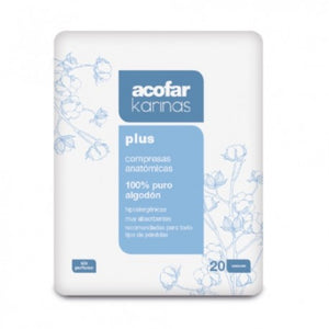 Karinas Plus Compresas Anatómicas 100% Algodón 20uds
