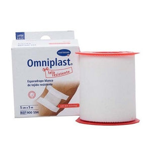 Omniplast Esparadrapo Blanco de Tela 5cm x 5m