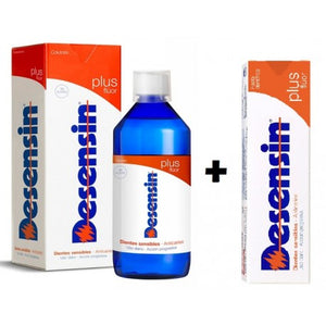 Pack Desensin Plus Flúor Dientes Sensibles Pasta 125ml + Colutorio 500ml