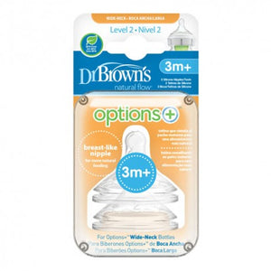 Dr. Brown's Tetina Options + Nivel 2 (+3meses) 2 unidades